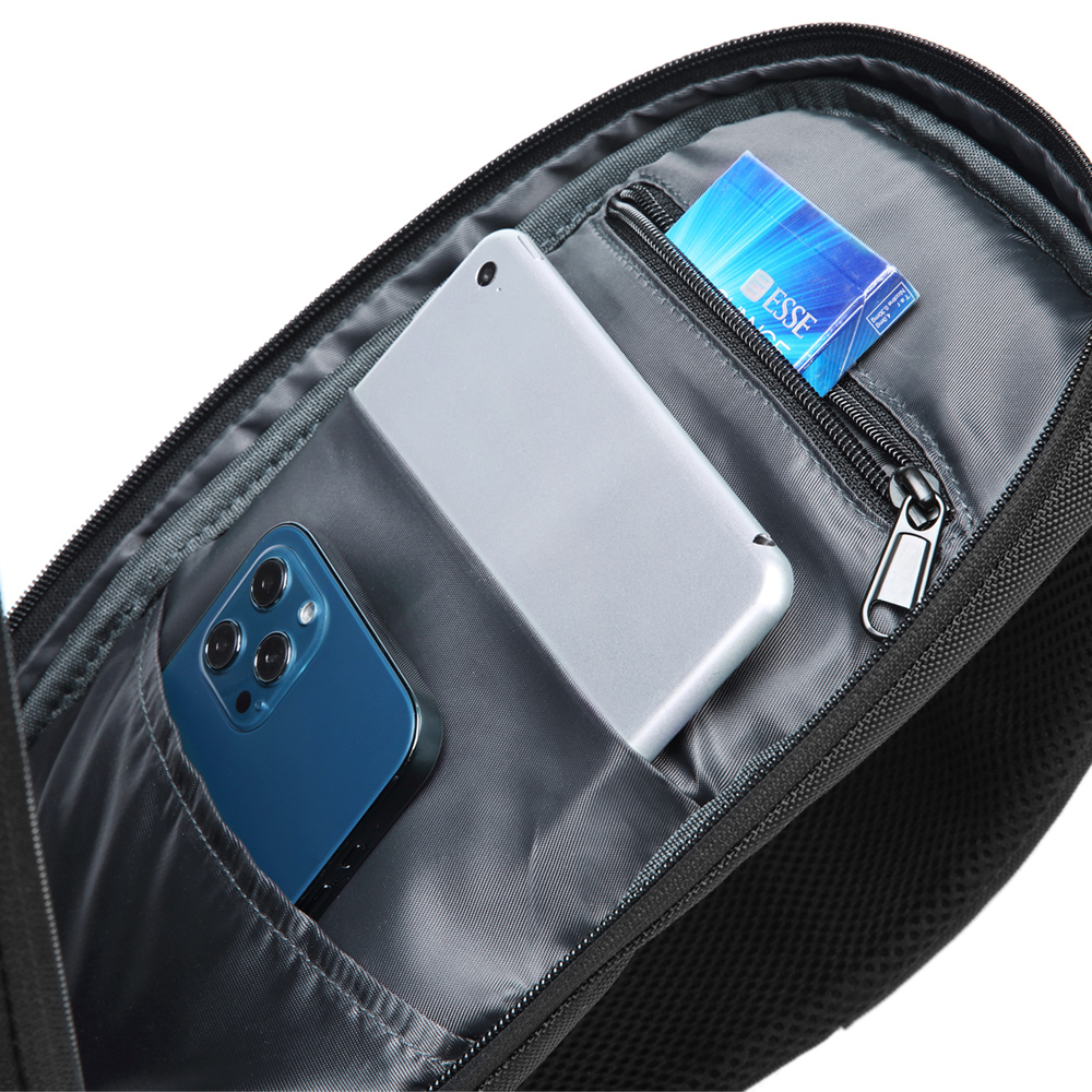 Wholesale waterproof anti theft designer crossbody bag custom logo USB sling bags for men single shoulder chest bag