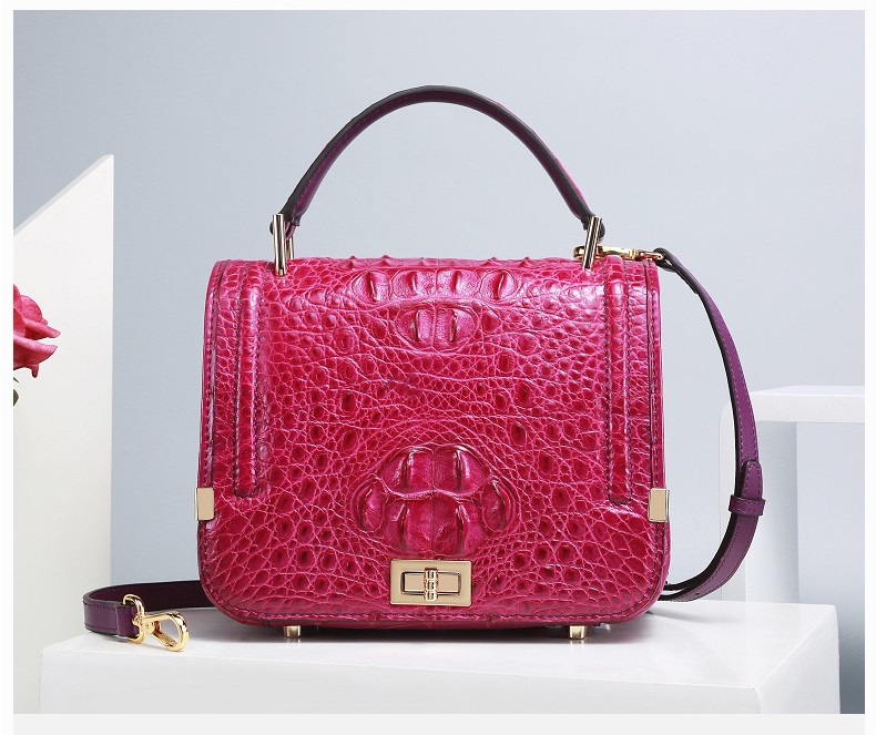 Authentic Genuine Crocodile Skin Female Small Purse Women Handbag Exotic Alligator Leather Lady Cross Shoulder Bag