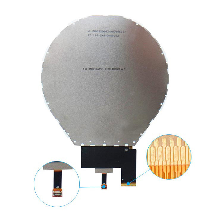 3.4 Inch Round TFT Display, With Touch Panel 800x800 MIPI Interface 380 CD/M2