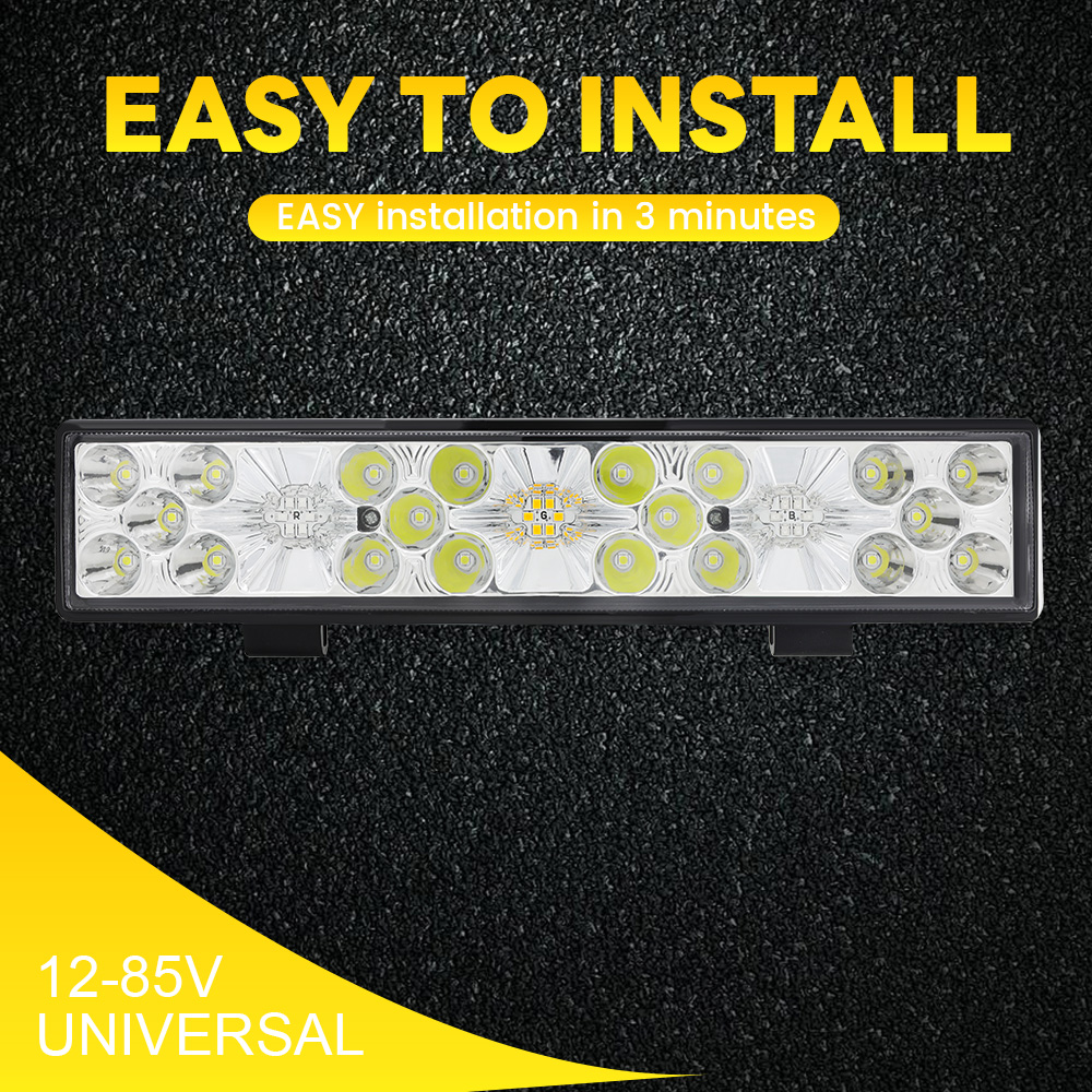 Aluminum 30cm 3 Color Flash Illumination 80V Offroad 4x4 Work Lights