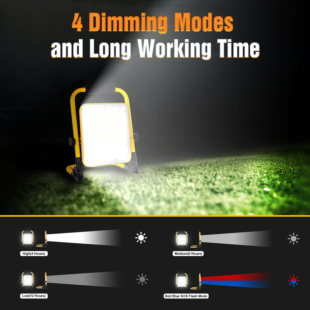 50w Portable LED Work Light Adjustable 2000 Lumen LED Work Lamp