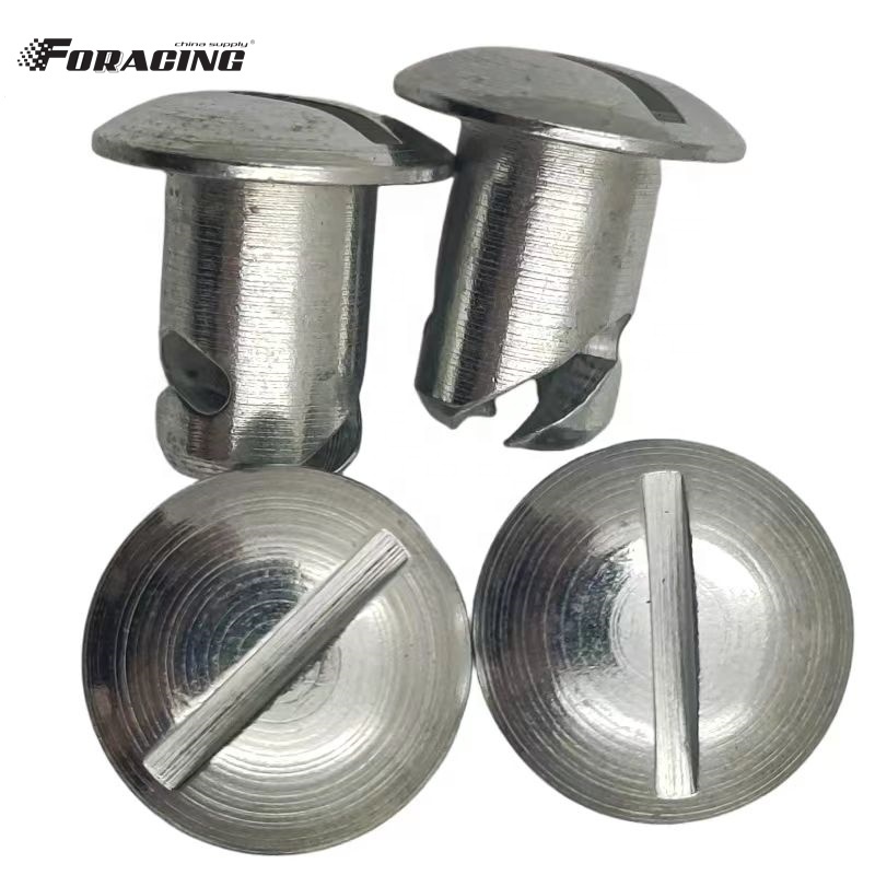 7/16" Silver Steel Quarter Turn Dzus Dome Head Buttons for Universal Fit in Sprint Cars Replace/Repair Purpose