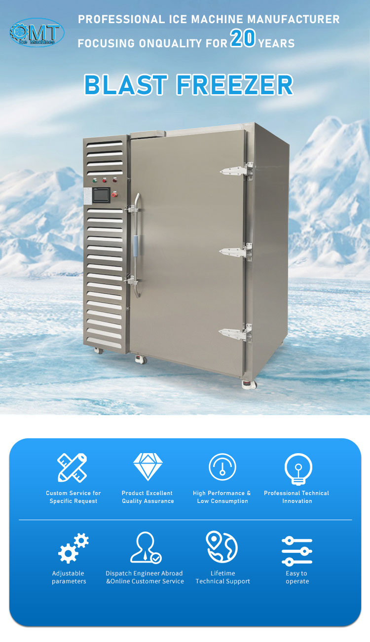 High Capacity Quick Freezer Machine Safety Operation Blast Chiller Shock Freezer