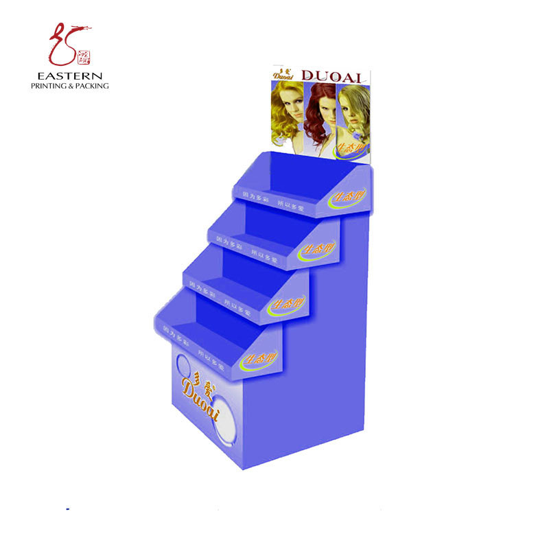 CMYK Printing Foldable Corrugated Display Stand For Supermarket Retail