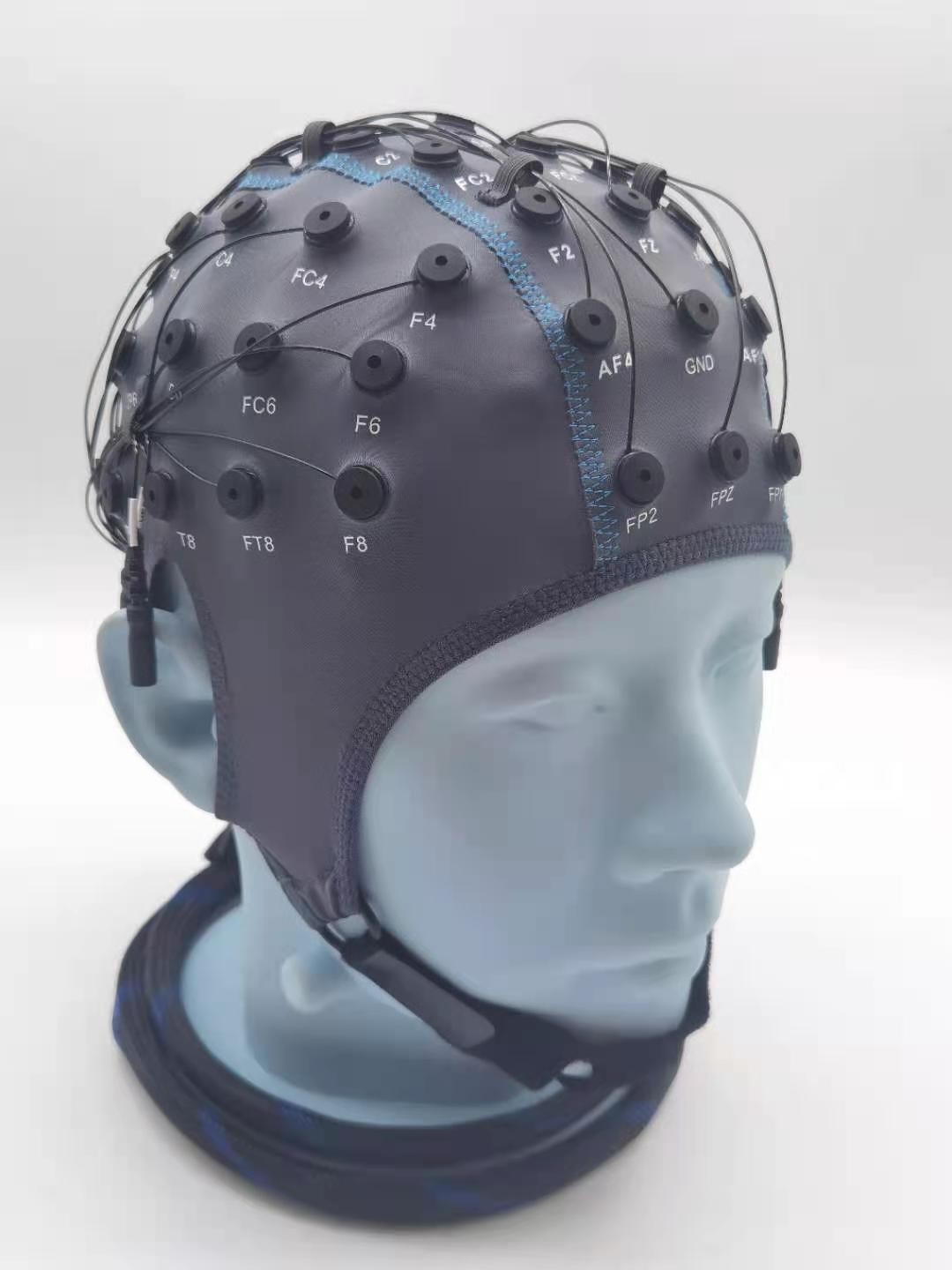 EEG Long term monitoring High density Sintered Ag/Cl Electrode cap with customized channel and scheme
