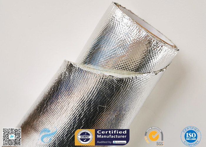 Heat Reflect Aluminium Foil Silver Coated Fabric For Industry 0.85mm Thickness
