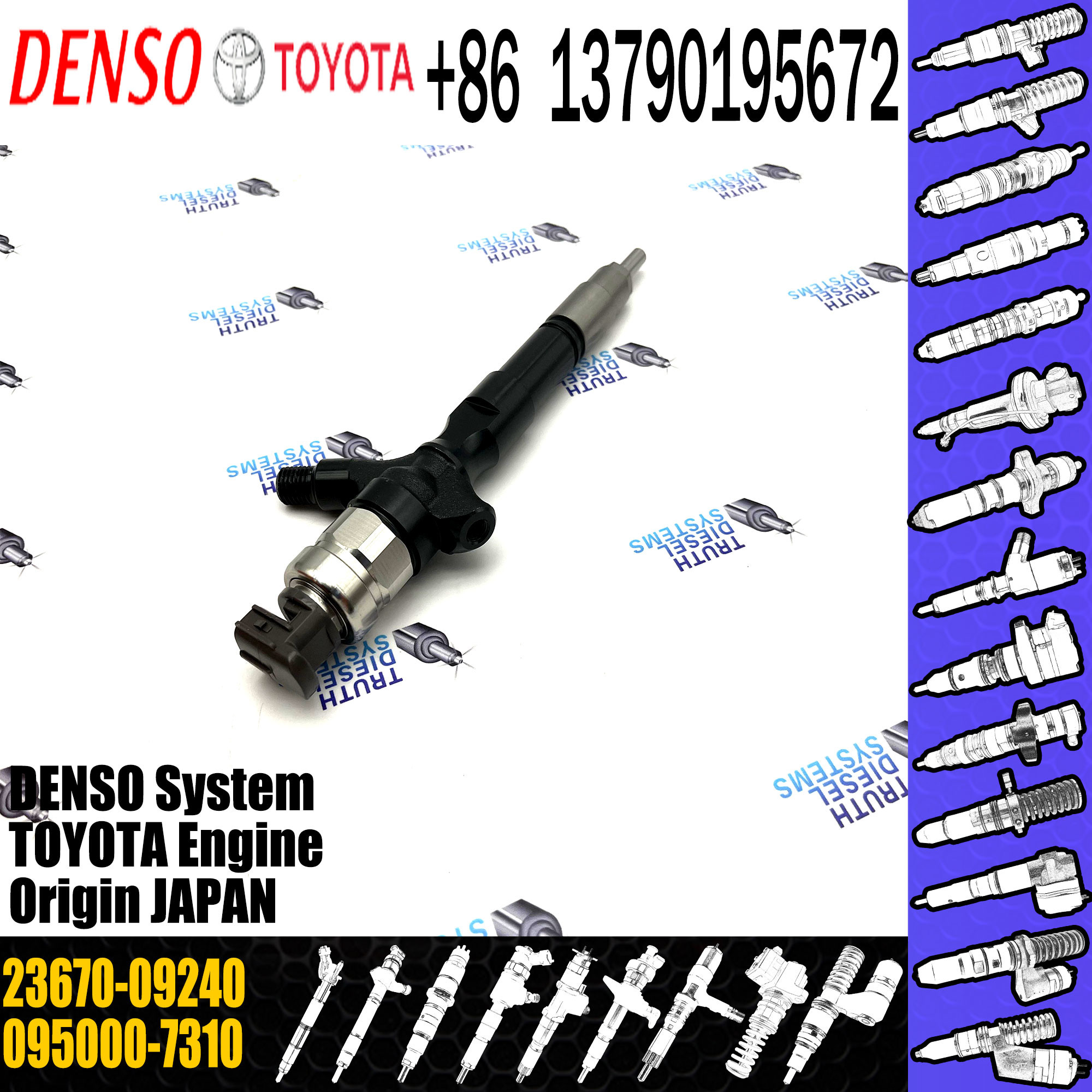 Injector 095000-7330 23670-09230 095000-7310 23670-09240 for TOYOTA engine INJECTOR