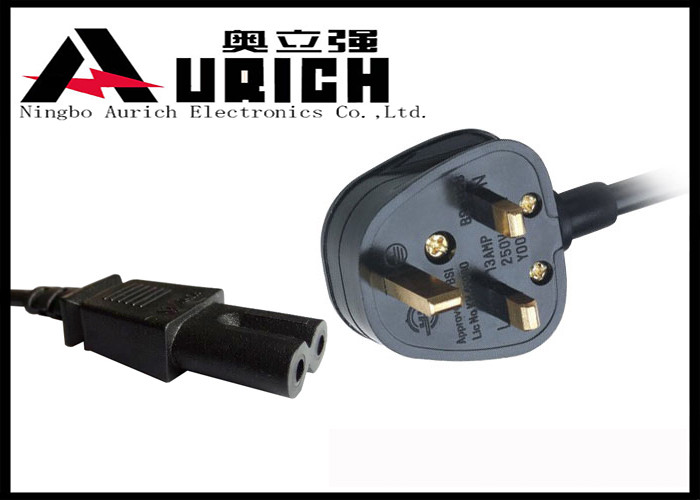 BS Approval Y006 Detachable Power Cord , British Power Cord 250V 2 / 3 Conductor