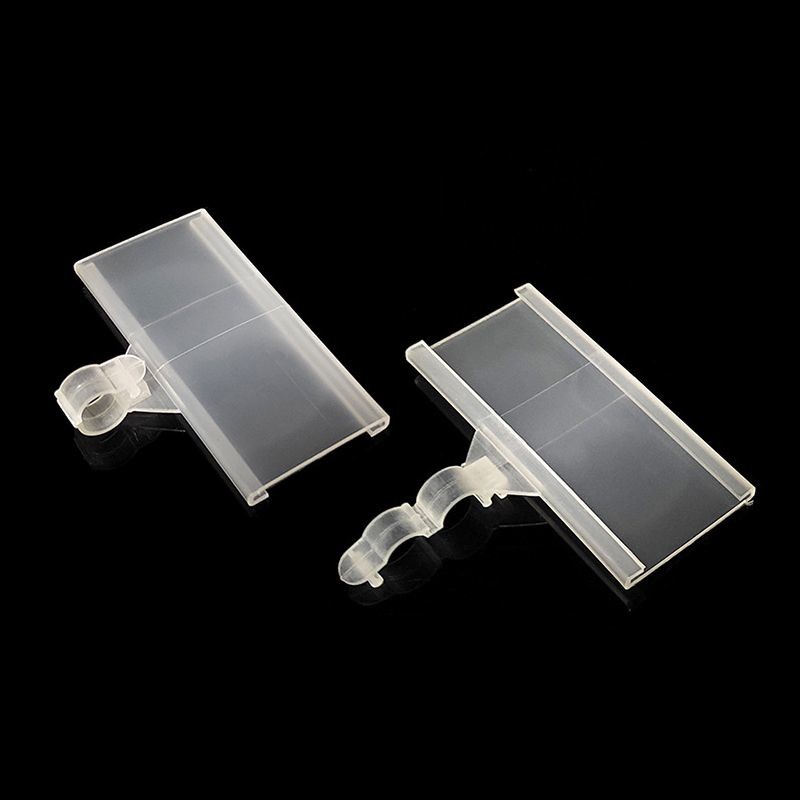 Clear Plastic Wire Shelf Label Holder Tags 75*35mm ODM With Tight Snap Lock Closure