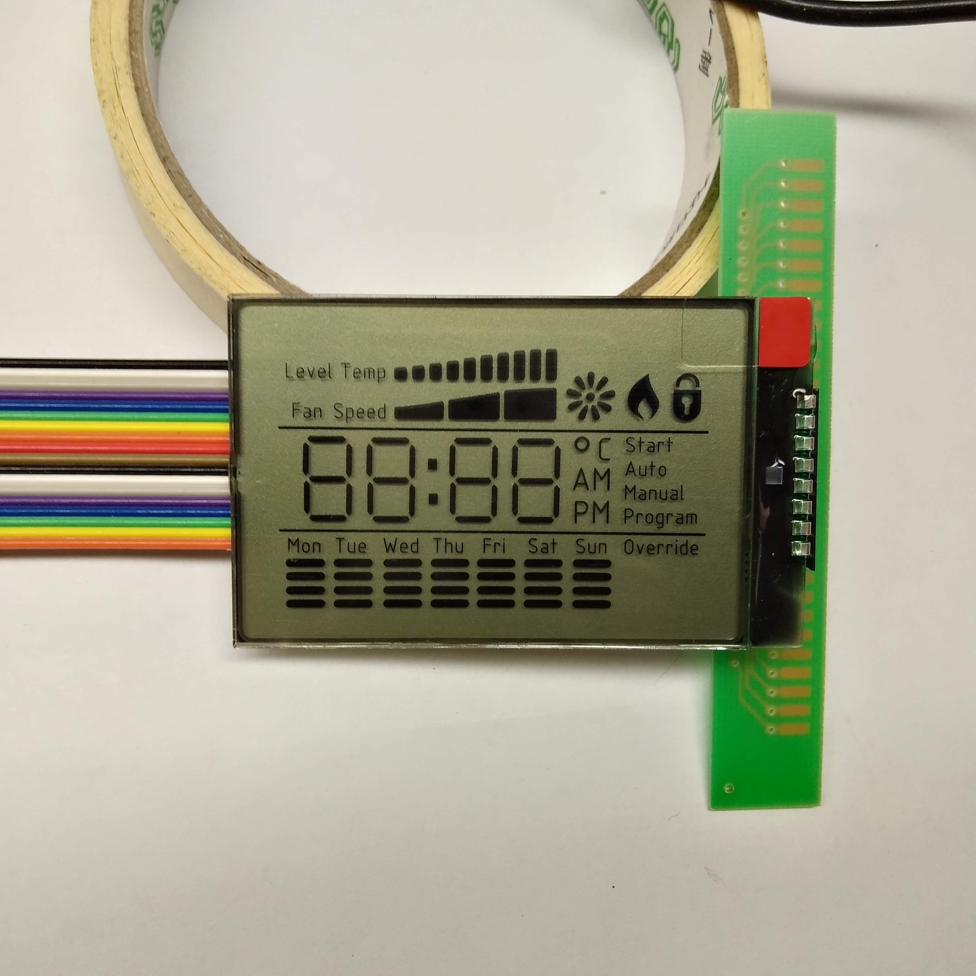 Customized Sizes COG PIN Segmented TN LCD Display Transflective No Backlight