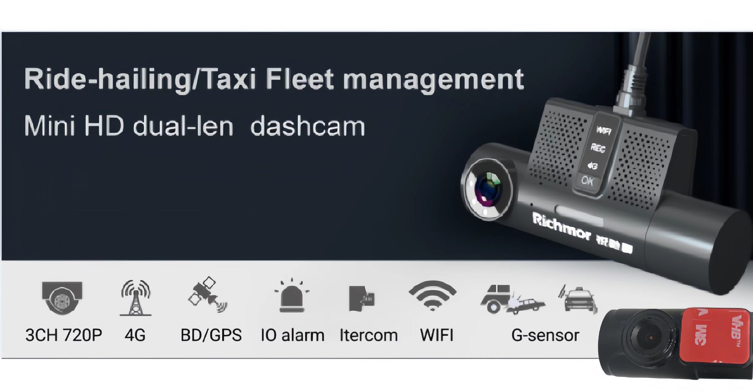 G-Sensor Car Camera For Bus Truck Taxi Fleet Management Solution