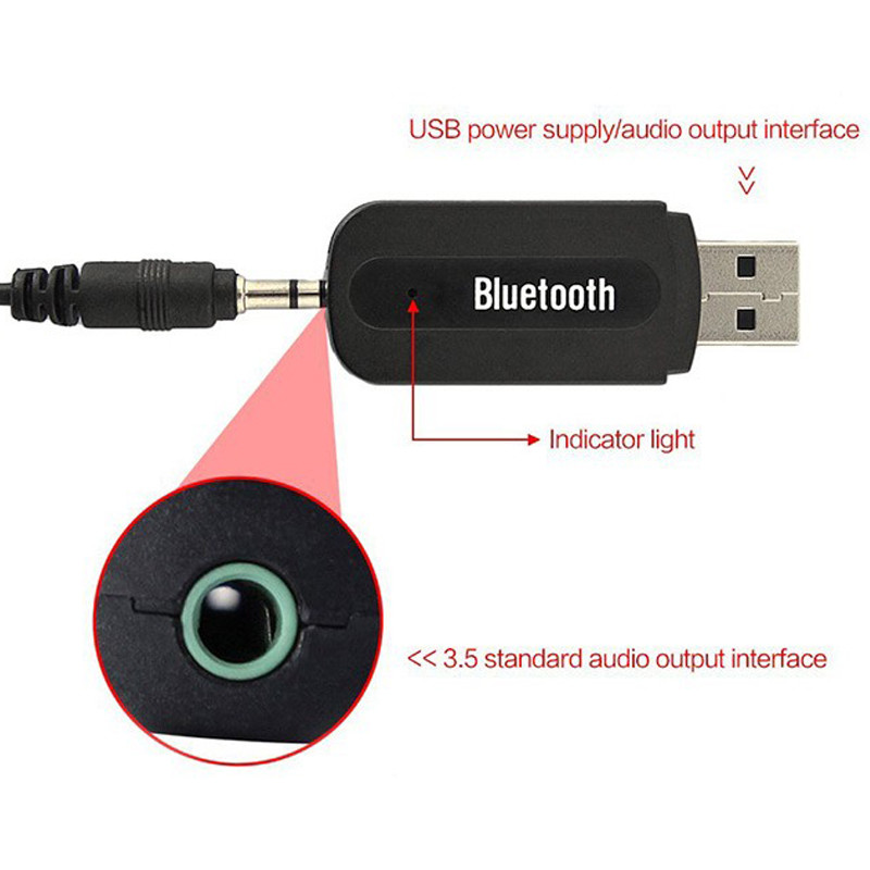 Bluetooth Car Kit Mini USB Wireless Audio Adapter Bluetooth Music Receiver & Adapter 3.5mm Stereo for car speaker