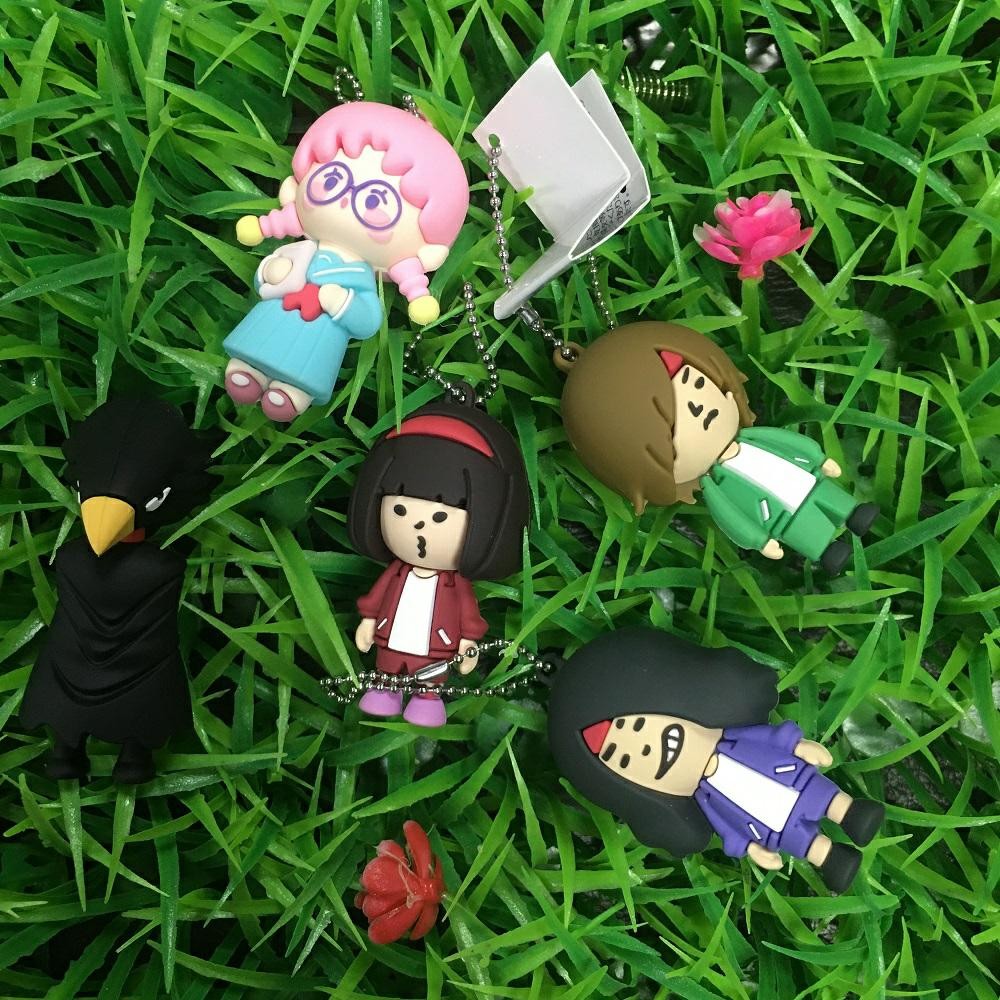 Cute 3D 2D PVC Anime Figures Charms