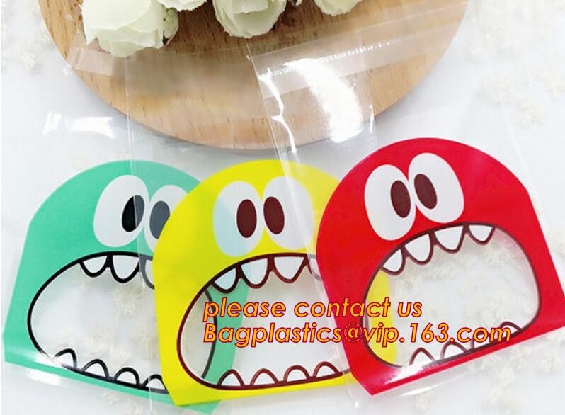gravure printing halloween party bag, cute design food grade plastic cookie packing,halloween shrink cello treat bags fo