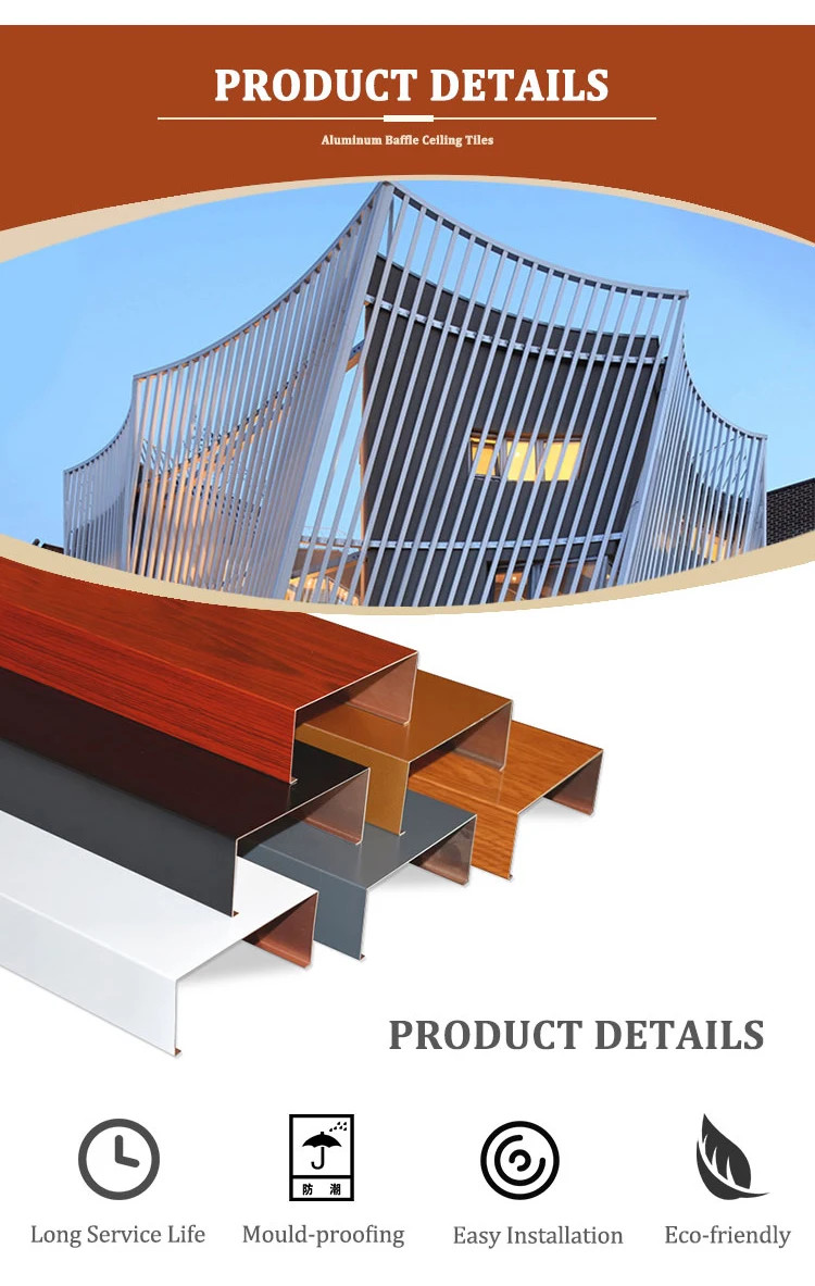 Interior Decorative Aluminium Ceiling Tile Fireproof Aluminum Veneer Suspended Ceiling Solutions