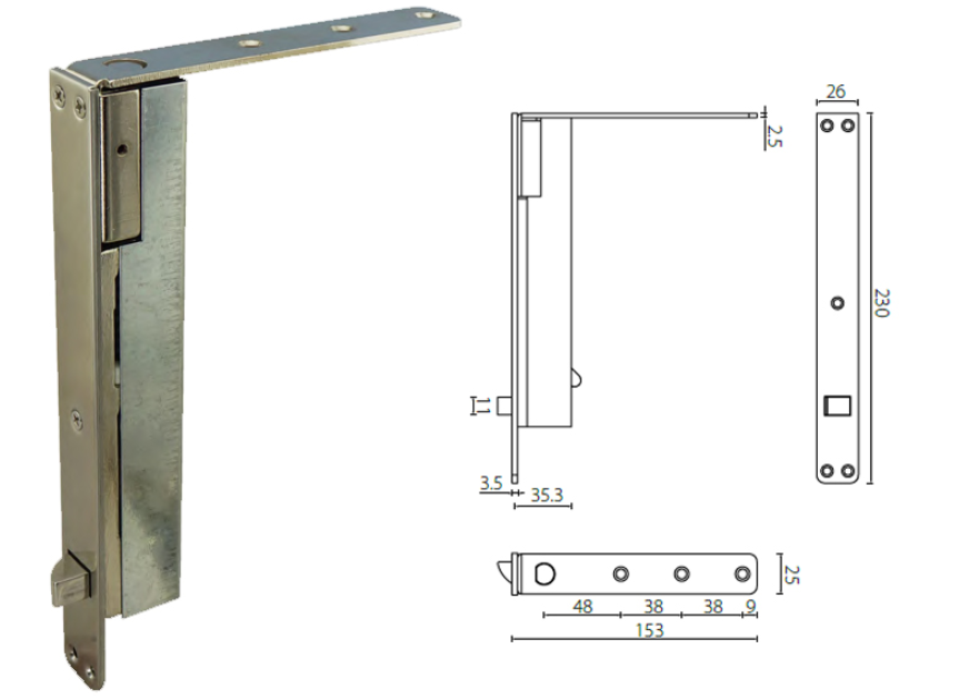 Automatic Flush Bolt Door Fitting Hardware for Double Door Opening Satin Finish