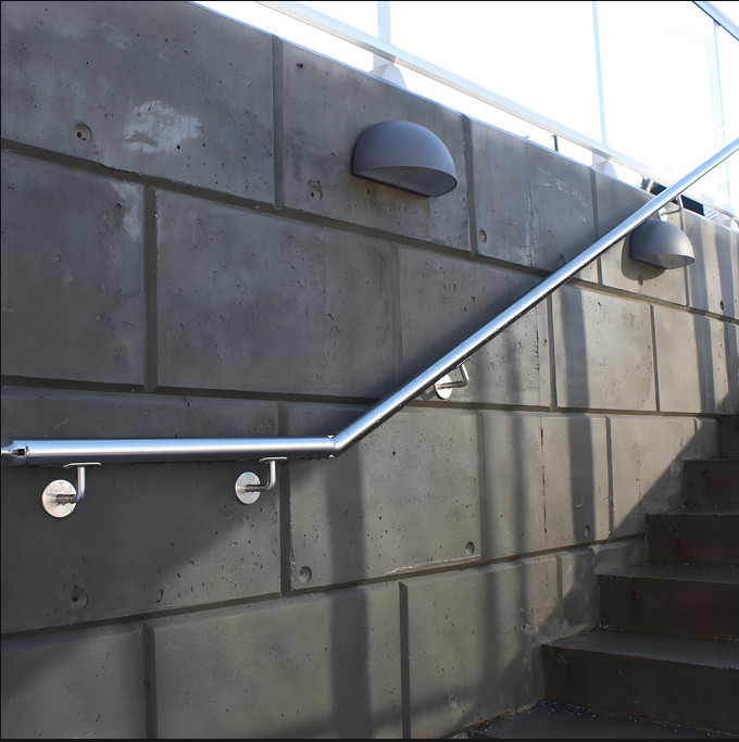 Slim Wall Mounted Stair Railing High Weight Capacity Aluminum Alloy Construction