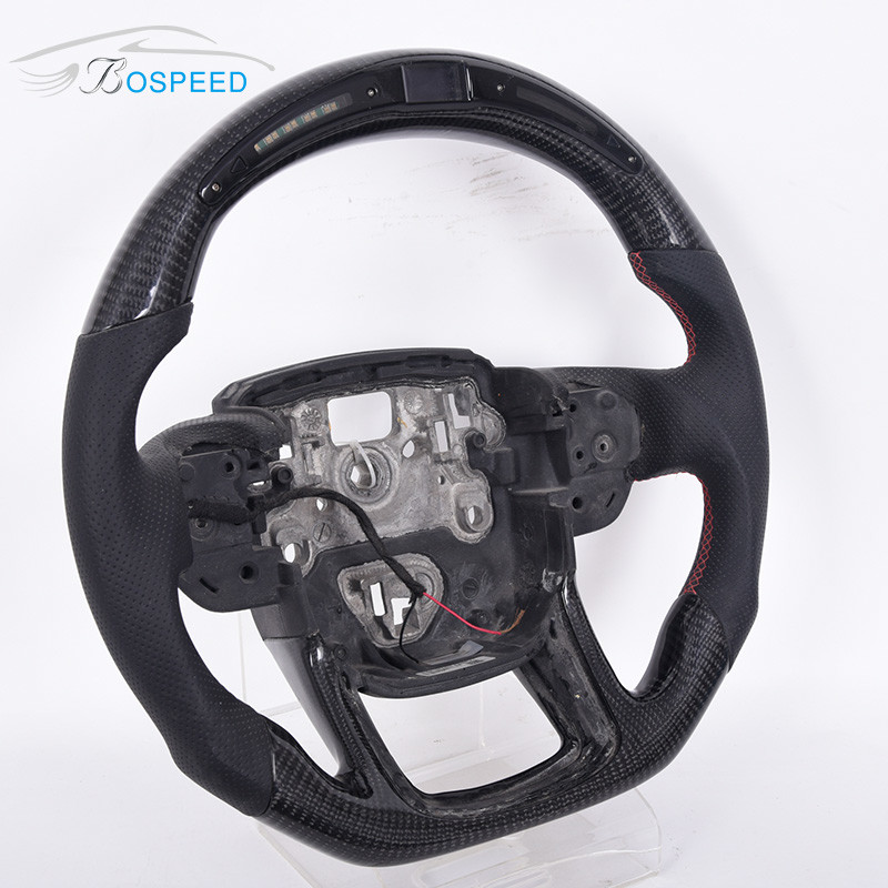 ODM Land Rover Defender Led Display Steering Wheel Round Sports White Stitch