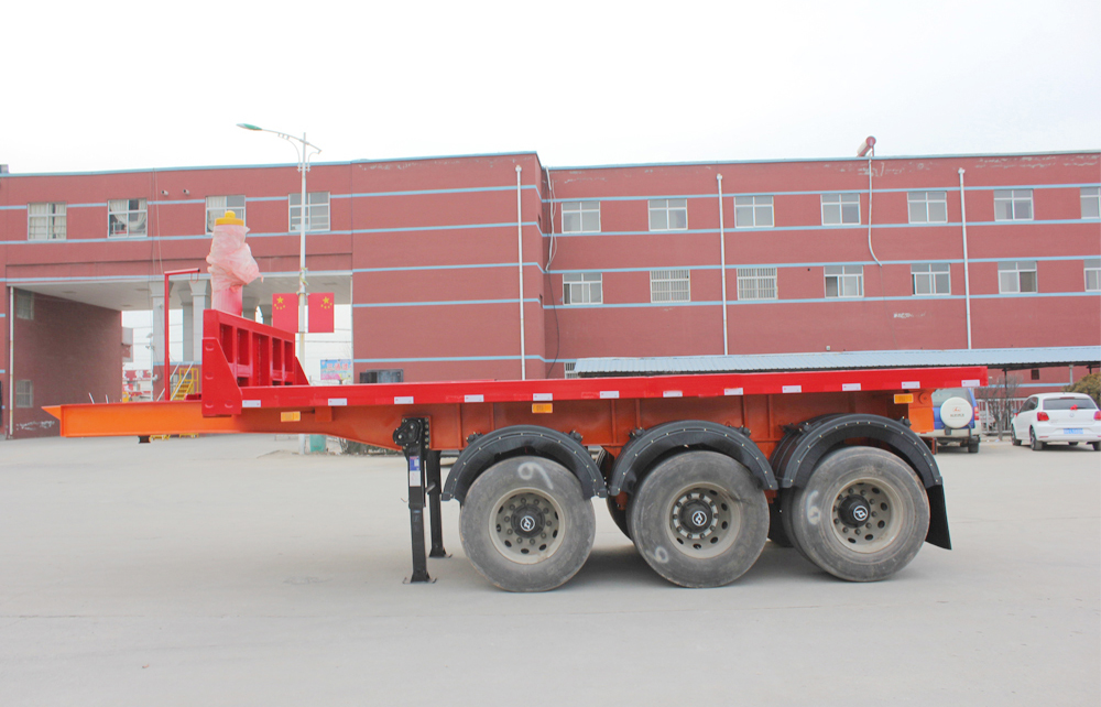 20ft Container Skeleton Dumping Semi Trailer 7700*2500*3070 mm Mechanical Suspension