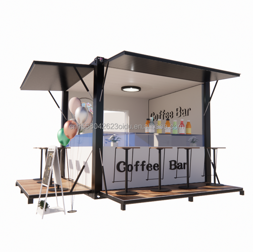 Fast and Convenient Stall Customized Color Retail Store in a 10ft Pop-Up Coffee Shop with Wall 50/75/100mm Wave Sandwich Panel