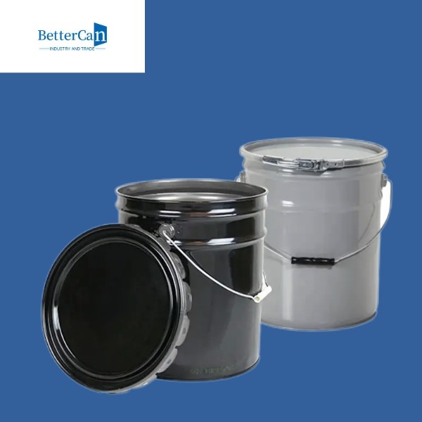 Tinplate 5 Gallon Paint Pails , 20L Metal Bucket With Lid