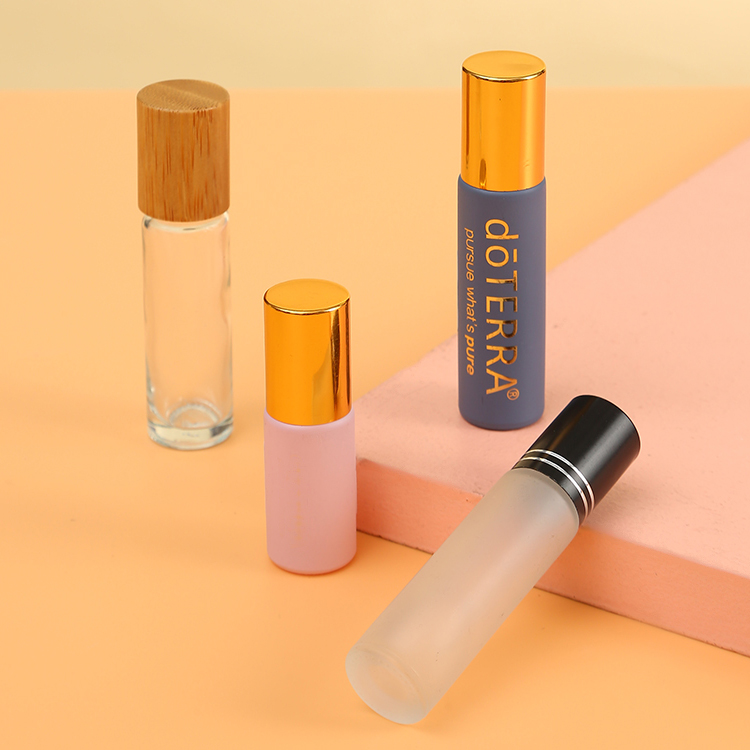 5ml 10ml 15ml Bamboo Wooden Glass Roller Ball Deodorant Bottle for Essential Oil Roll on Perfume without Reed Diffuser