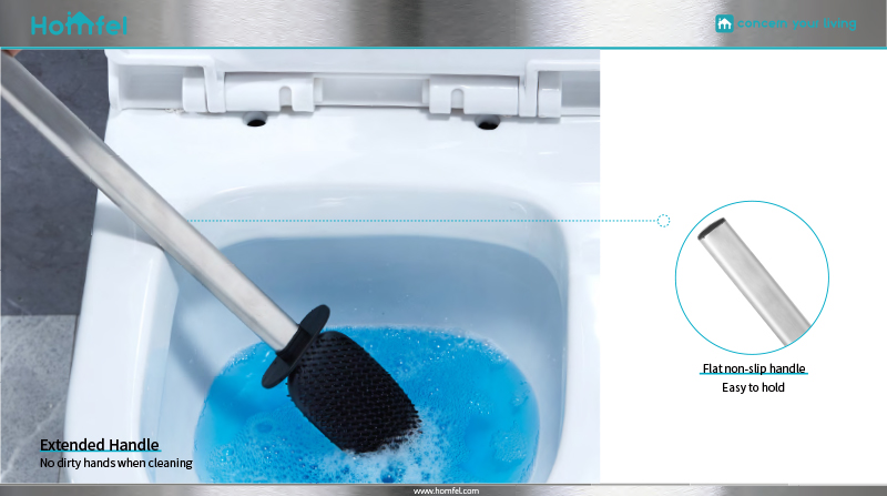 TPR 2.0 Stainless Steel Toilet Cleaning Brush And Holder Set Modern Design