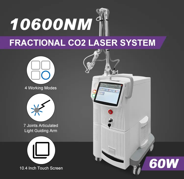 60W Ractional Co2 Laser Beauty Machine 220V Fractional Laser Resurfacing Machine Stationary