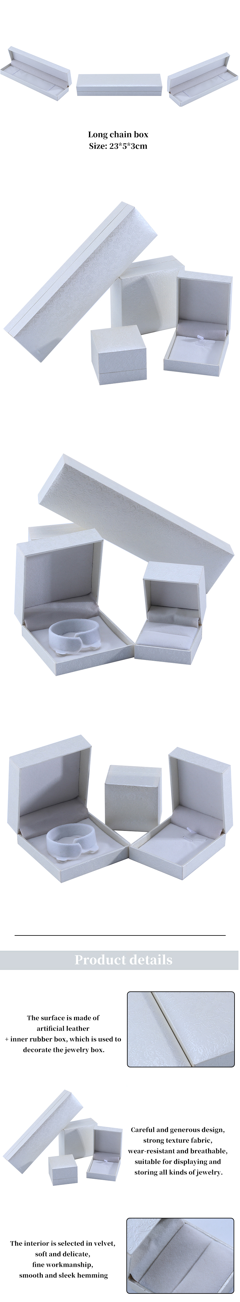 OEM Rectangle Cardboard Jewelry Box Paper Packaging Box For Earrings Necklace Ring