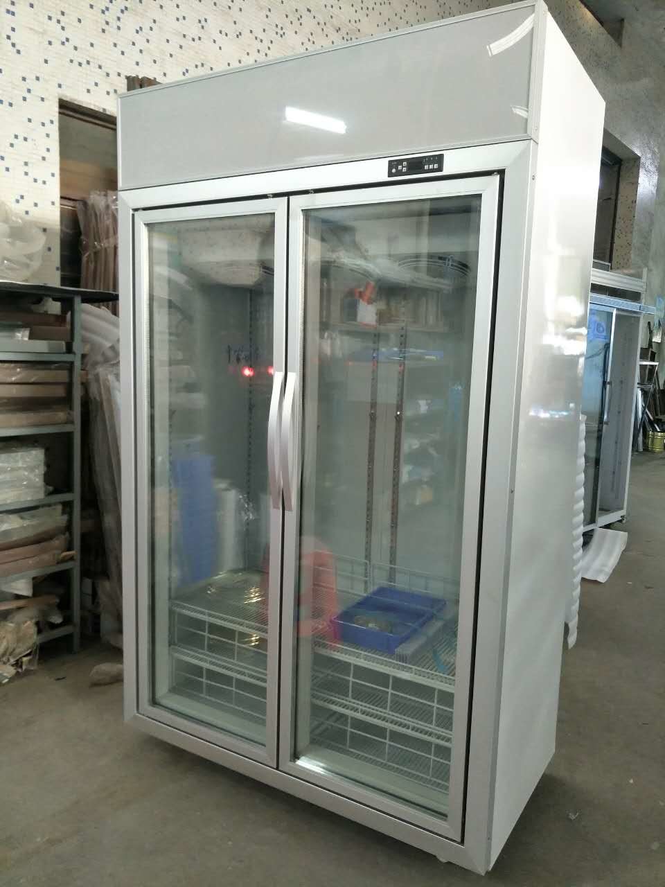 Vertical Glass Door Display Freezer With Dynamic Cooling / Refrigerated Meat Display Showcase