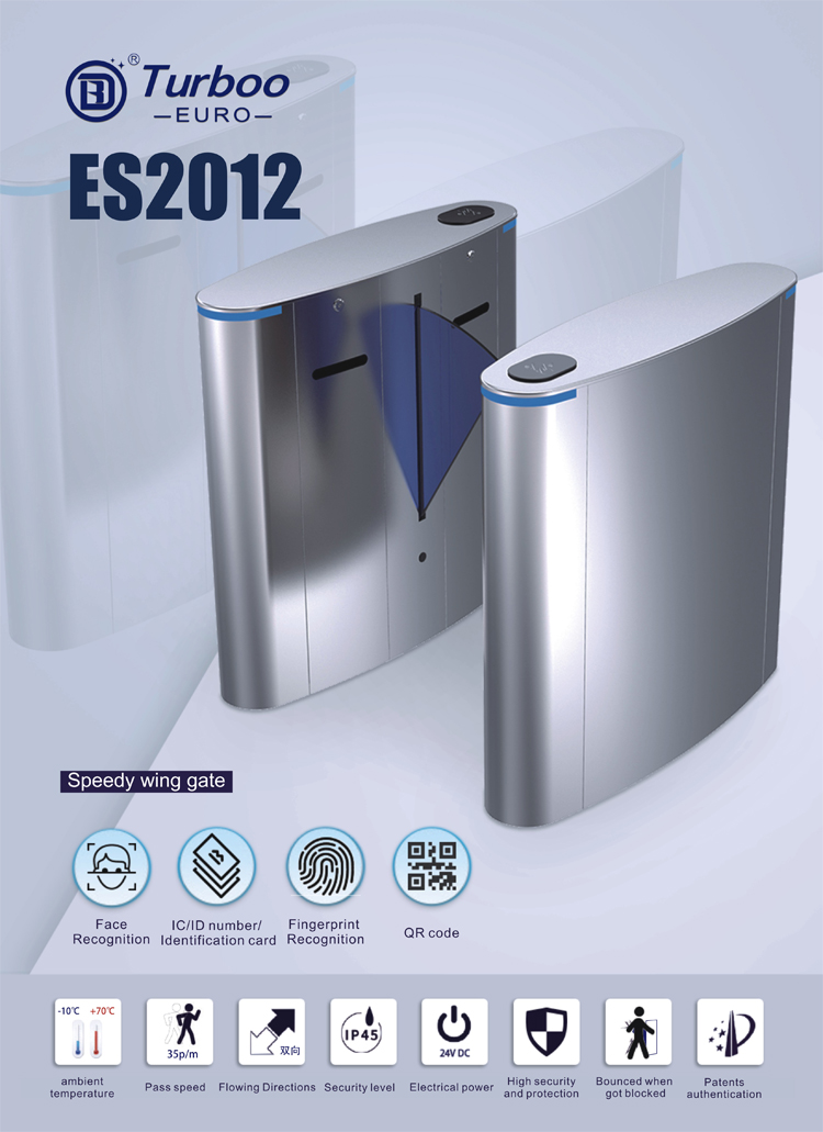 Stadium Flap Barrier Turnstile Door Access Control 550mm Bidirectional Passage