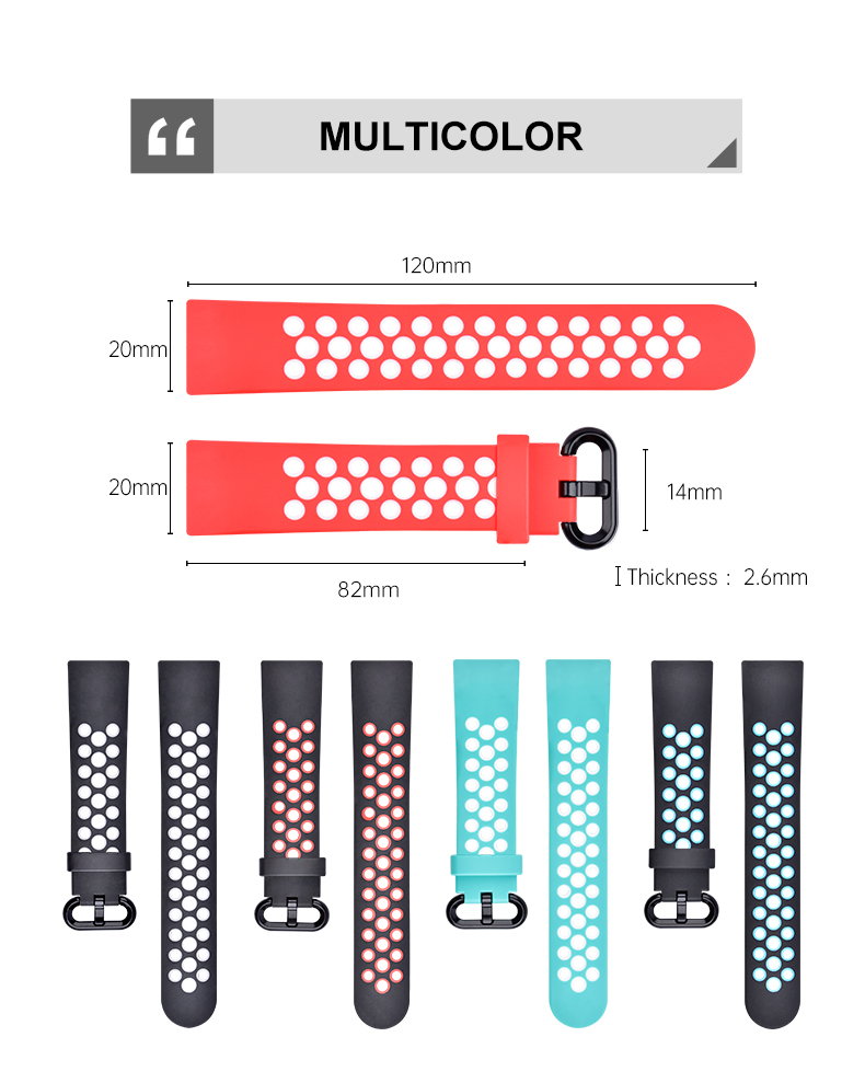 Dual Tone 20mm TPE Smart Watch Band For Xiaomi 5