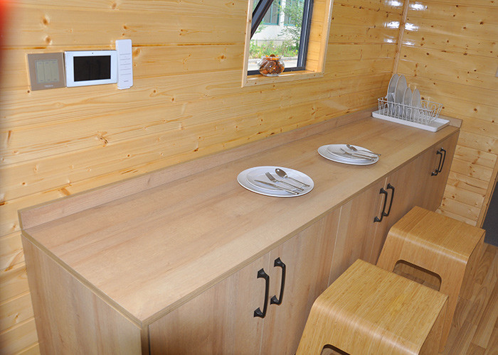 Ready made steel frame prefab tiny house with trailer on wheels