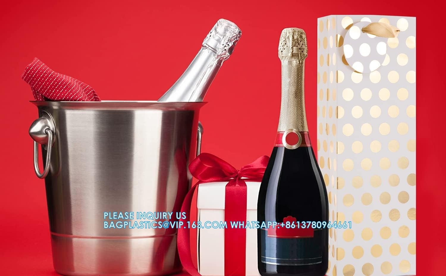 Champagne Wine Gift Bag Bulk With Tags, Polka Dots Single Bottle Holiday Gift Wrapping Wine Bags, New Year Birthday