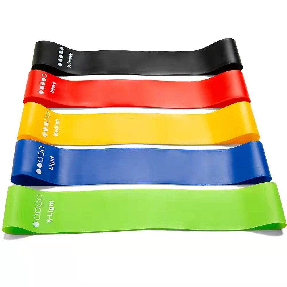 Silicone Resistance Loop Exercise Band For Home Fitness Elastic Workout 5pcs Bands