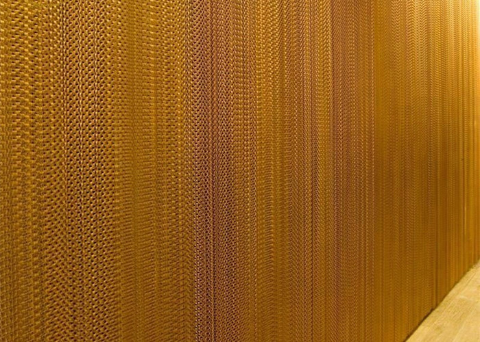 Spacing Divider Colorful Double Hook Metal Mesh Drapery For Shopping Malls