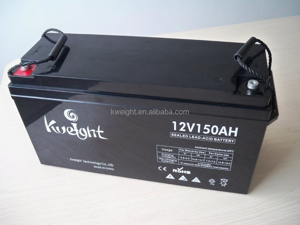 24v Dry Cell 12V 150Ah Deep Cycle Battery Sealed Lead Acid Rechargeable Battery