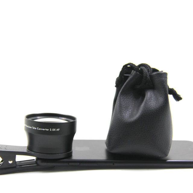 Black Cell Phone Wide Angle Lens 2.0X Super Wide Angle Phone Camera Lens