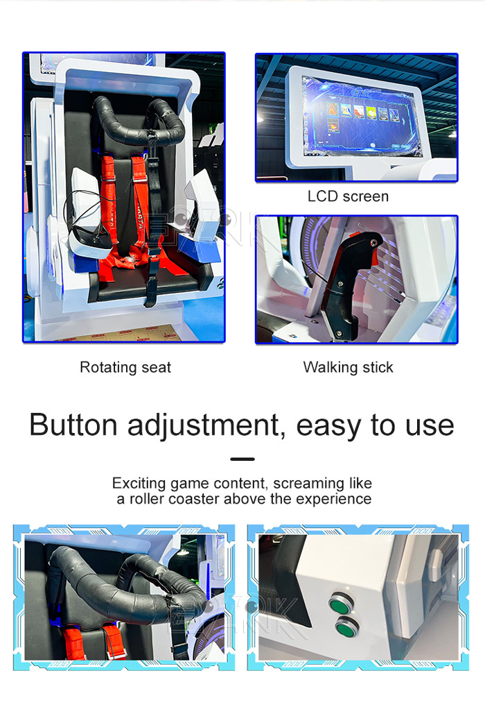 360 Degree Rotatable 9d VR Chair Single Seat Play Station Simulator Game