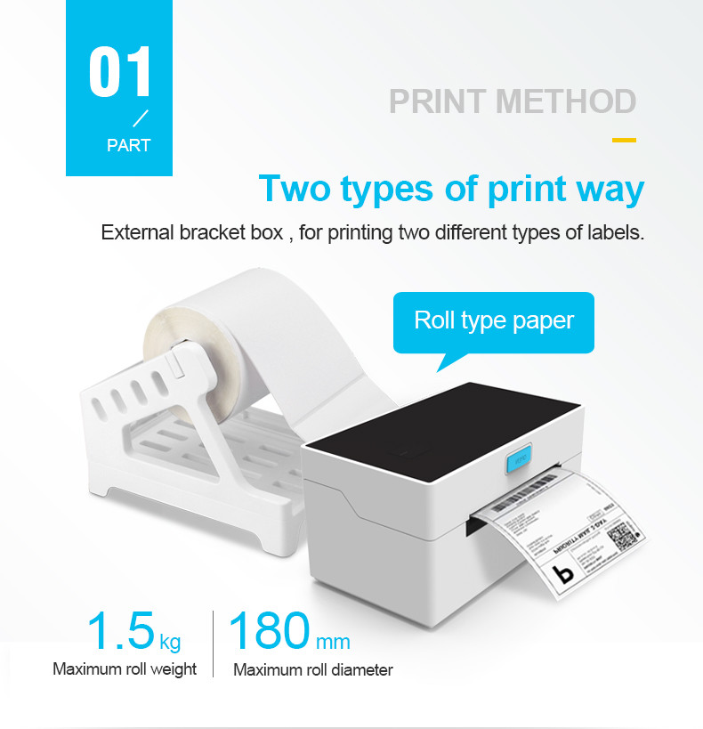 110mm USB Label Printer Bluetooth Wifi Desktop Barcode Printer