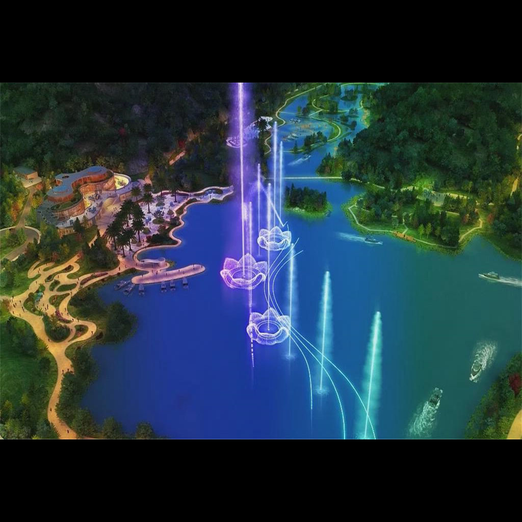 Business Music Floating Water Lake Fountains 380V 220V 50HZ