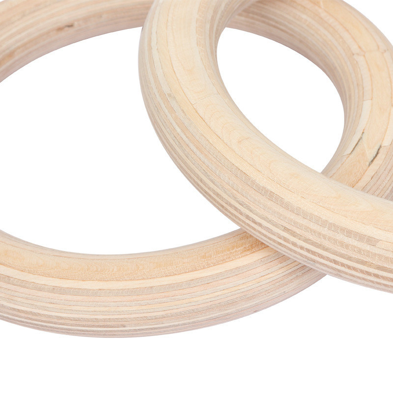 Double Circle Crossfit Pull Ups Garage Fit Wood Gym Rings Home Fitness Equipment