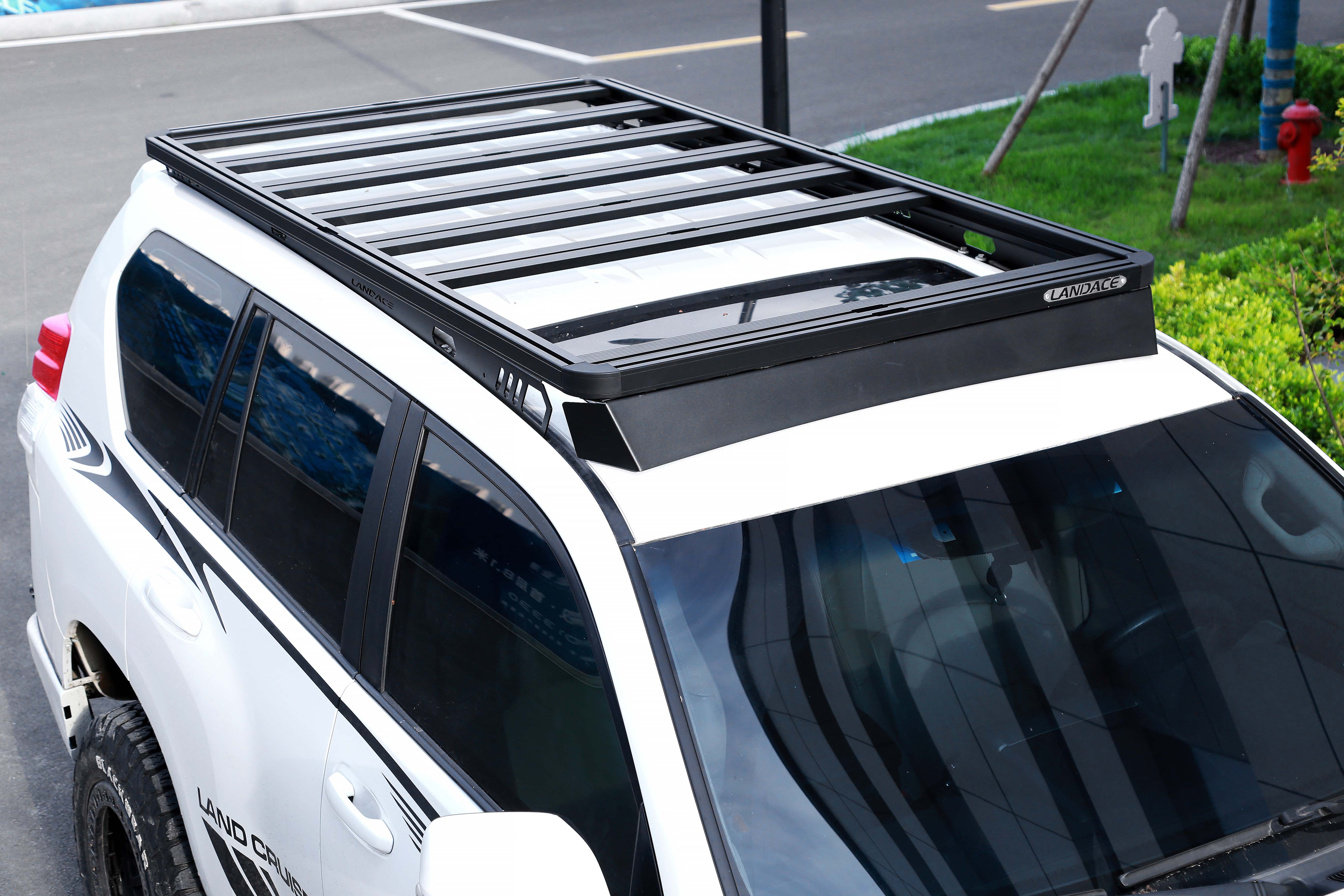 LC300 Car Luggage Rack Aluminium Alloy Black Powder Coated Roof Basket