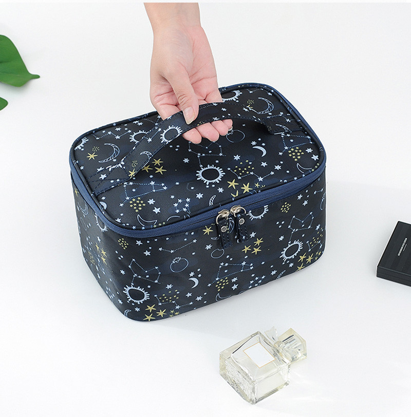 Womens Sublimation Square Nylon Cosmetic Makeup Organizer Bag