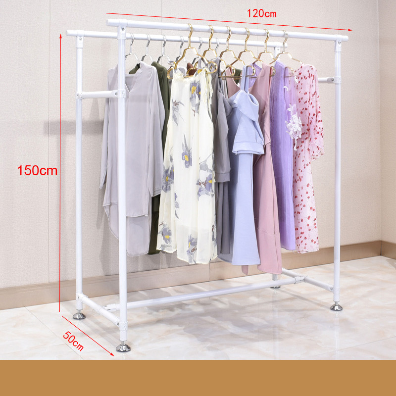 Metal Double Boutique Clothing Display Racks Floor Standing For Shops