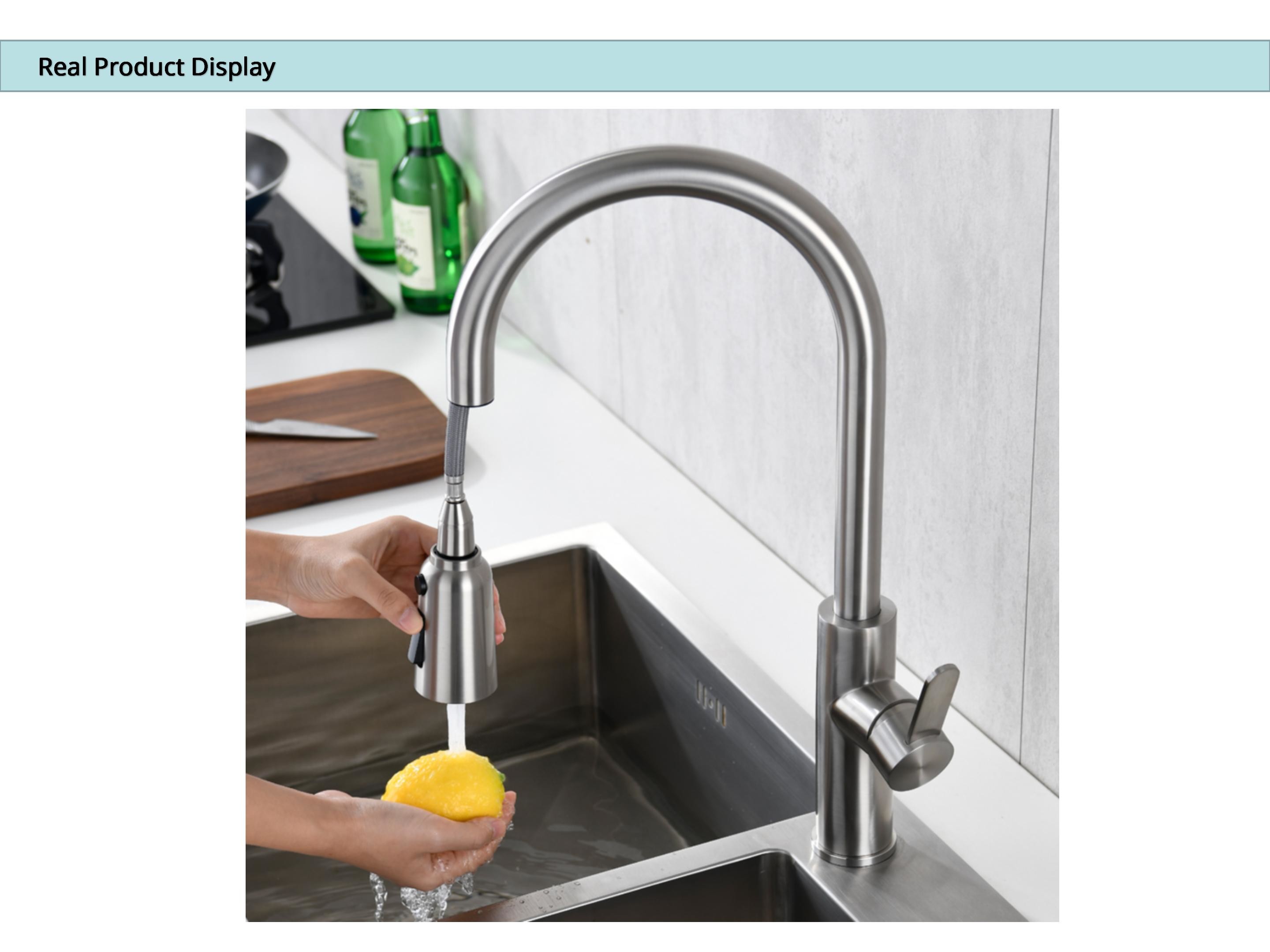 Water Saving Smart Kitchen Faucet 360 Degree Rotating Spout 0.05-0.75Mpa