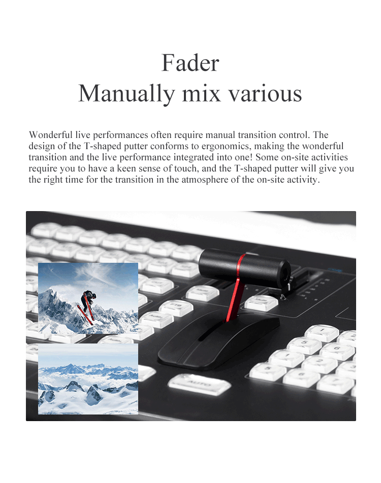 PTZ Input 4M/E TYST Switch Panel Keyboard VMIX Control Panel 4ME Real Time Live Slow Motion Playback Systems