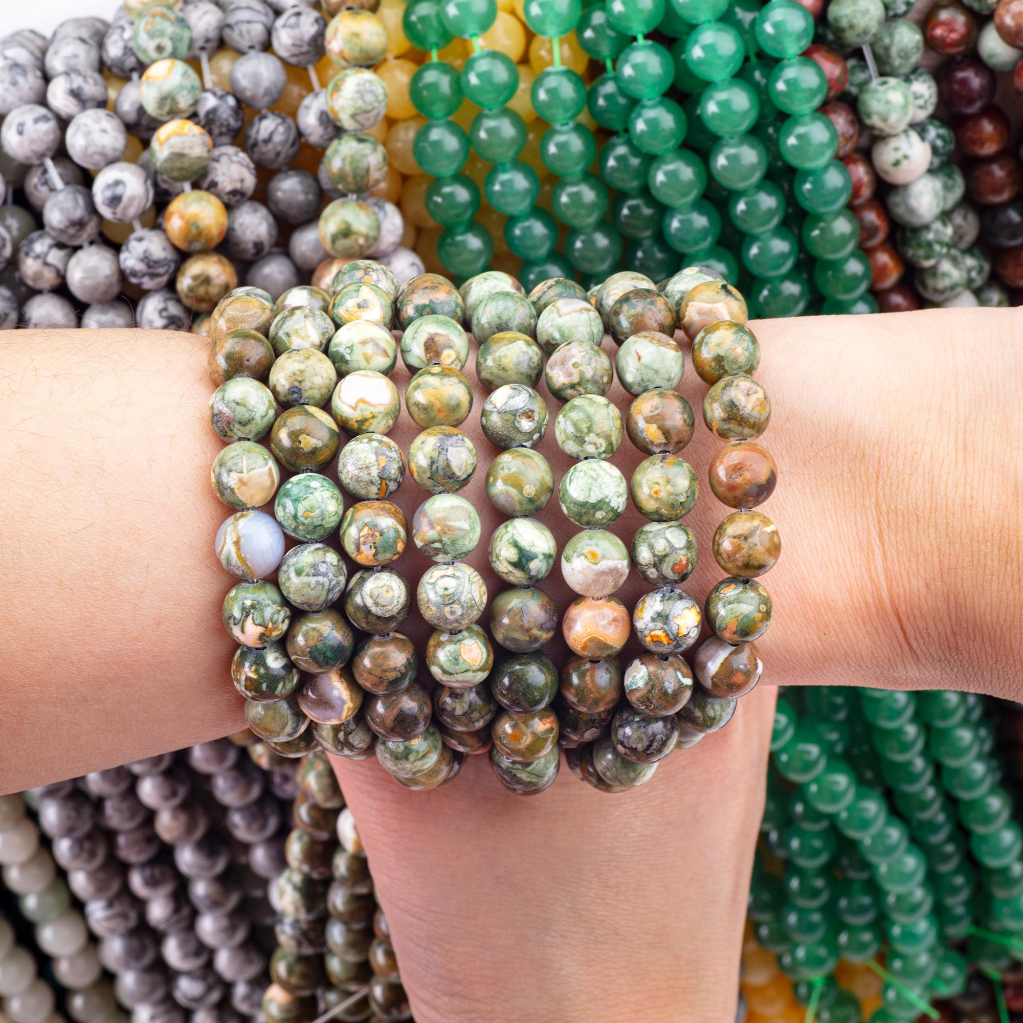 Kambaba Jasper Round Bead Natural Crystal Gemstone Loose Bead Strands for DIY Jewelry Making