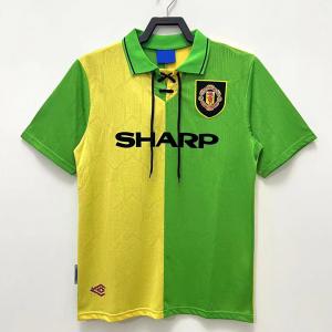 China Yellow Green Retro Soccer Jerseys  Quick Dry Vintage Football Kits 1992-1993 Season on sale
