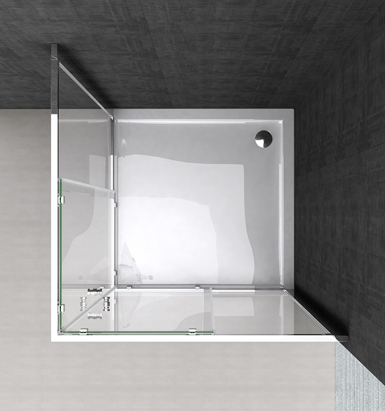 Standard Size Sliding Glass Bathroom Shower Room Aluminium Alloy Frame Material